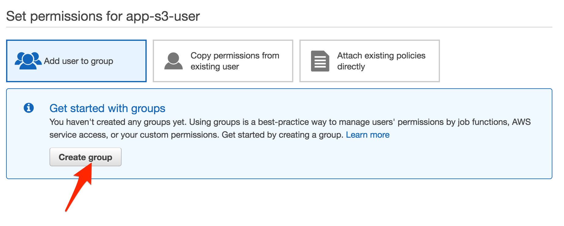 AWS Permissions Create Group