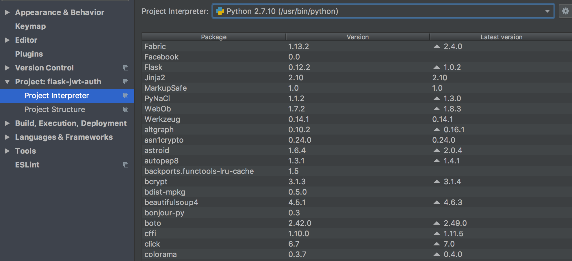 Set Python Interpreter